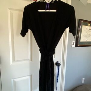 Black Knit maternity wrap dress